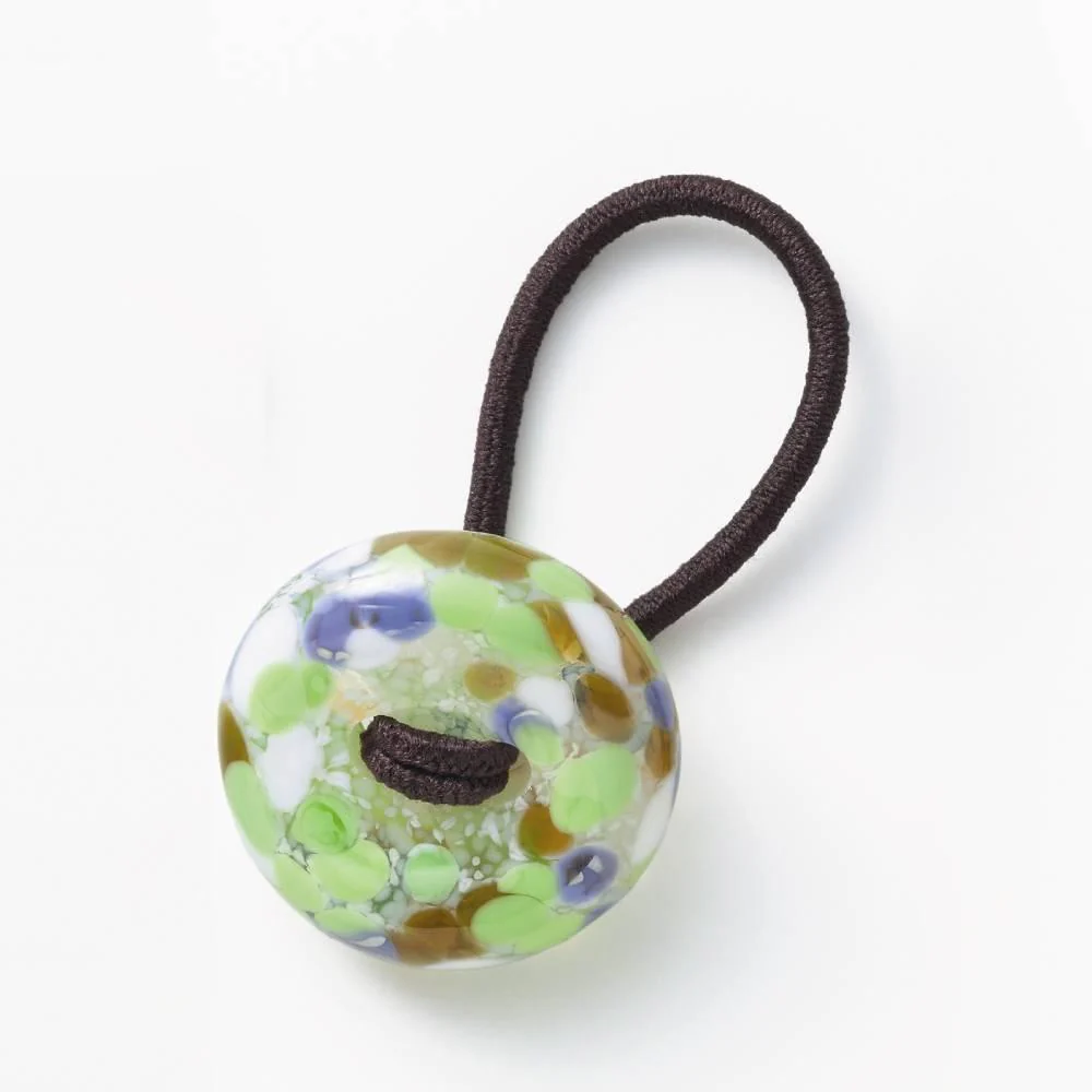 Hair Drop Handmade Glass Bead Hair Tie Nightingale Green Glass