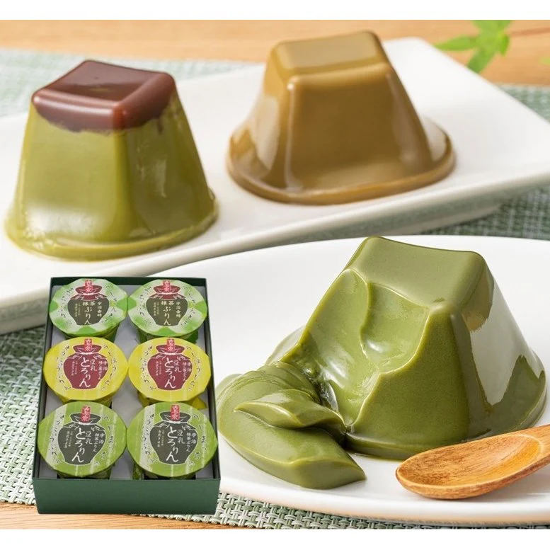 Kiyosen Uji Matcha & Hojicha Pudding Assortment 3 Flavors 6 Pieces - Image 2