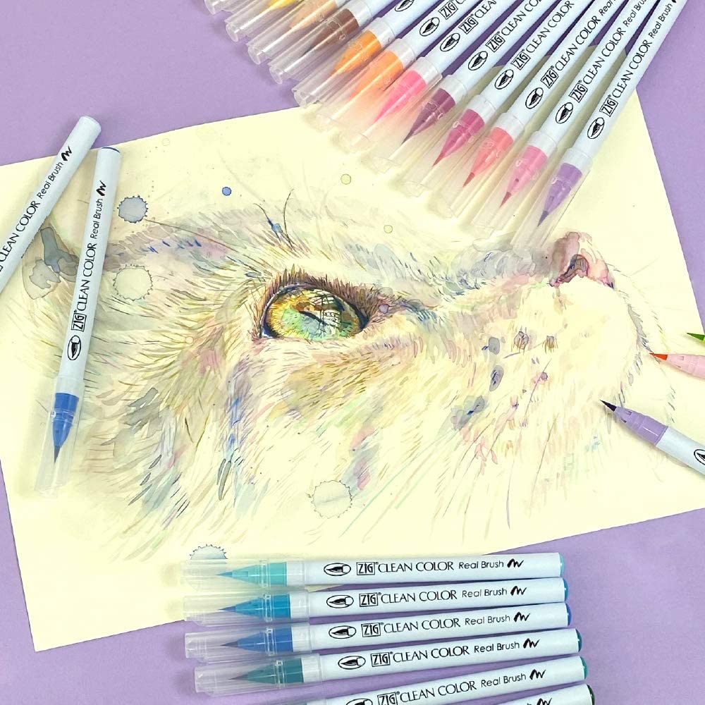 Kuretake ZIG Clean Color Real Brush Marker 36 Colors RB-6000AT/36V - Image 2