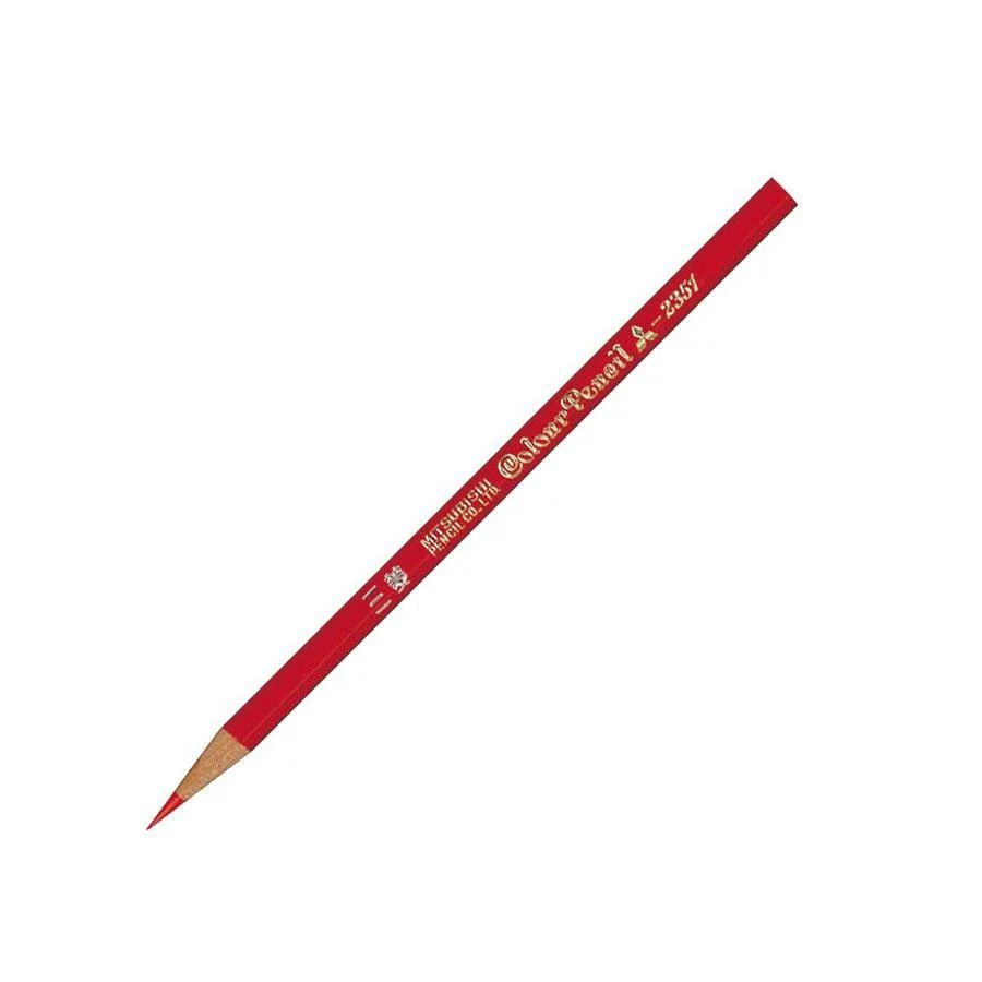 uni Mitsubishi Colored Pencils Vermilion Color 12 Pieces - Image 2